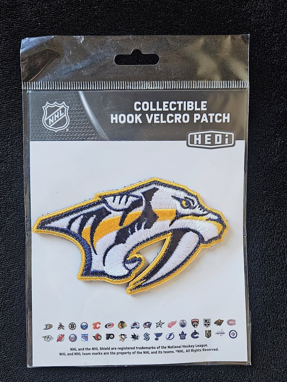 NHL Nashville Predators Yellow, White & Navy Hook Velcro Patch